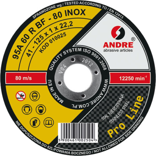 Tarcza do cięcia ANDRE 125x1,0 Proline INOX