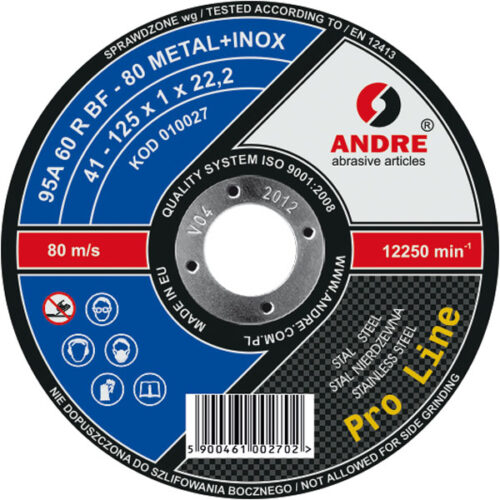 Tarcza do cięcia ANDRE 125x1,0 Proline Metal/INOX