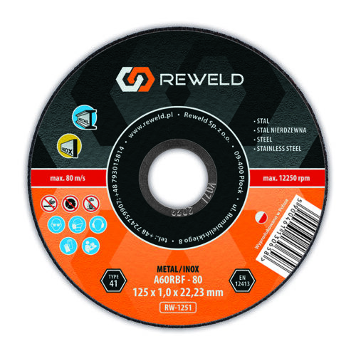 Tarcza do cięcia REWELD 125x1,0 Metal / INOX