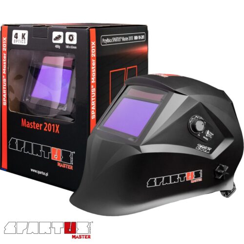 Przyłbica automatyczna SPARTUS® Master 201x  + opaska przeciwpotna WELDAS + 5 szt poliwęglanów ochronnych