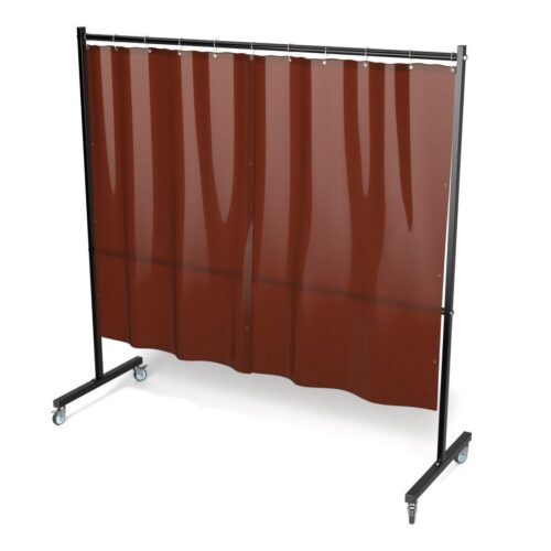 Parawan EASY 280 cm x 190 cm z kurtyną kolor  brązowy