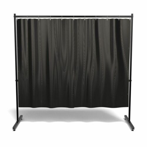 Parawan EASY 200 cm x 190 cm z kurtyną wzmocnioną kolor czarny
