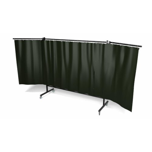 Parawan DEFENDER 400 z ramionami 402 cm x 200 cm wyposażony w kurtynę kolor ciemnozielony