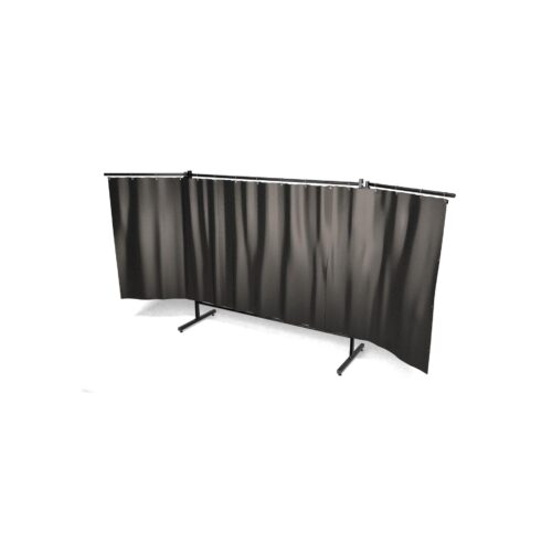 Parawan EASY 400 z ramionami 400 cm x 190 cm wyposażony w kurtynę kolor czarny