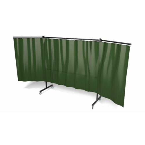 Parawan DEFENDER 400 z ramionami 402 cm x 200 cm wyposażony w kurtynę kolor zielony