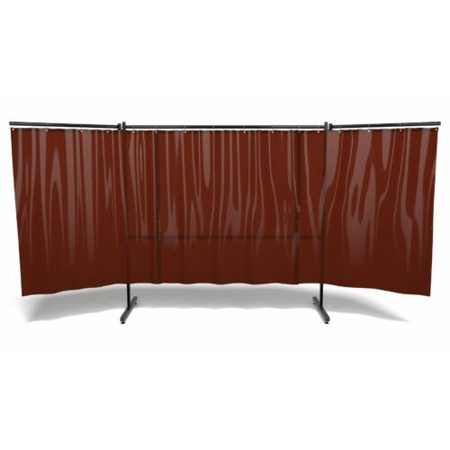Parawan EASY 400 z ramionami 400 cm x 190 cm wyposażony w kurtynę kolor brązowy