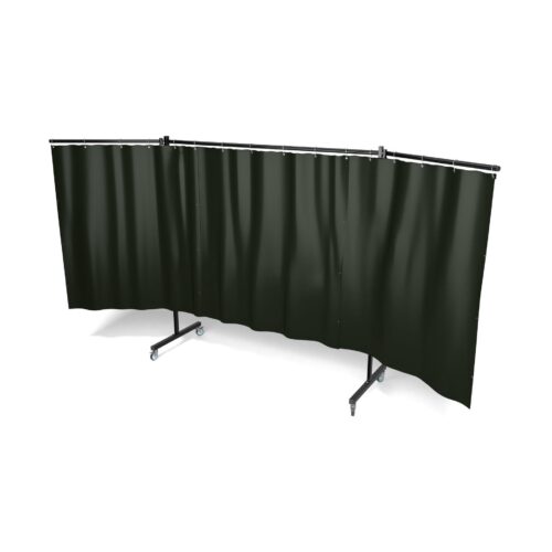 Parawan EASY 400 z ramionami 400 cm x 190 cm wyposażony w kurtynę kolor ciemnozielony