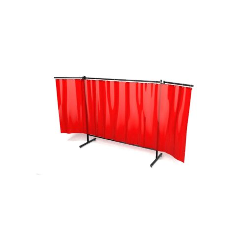 Parawan EASY 480 z ramionami 480 cm x 190 cm wyposażony w kurtynę kolor czerwony
