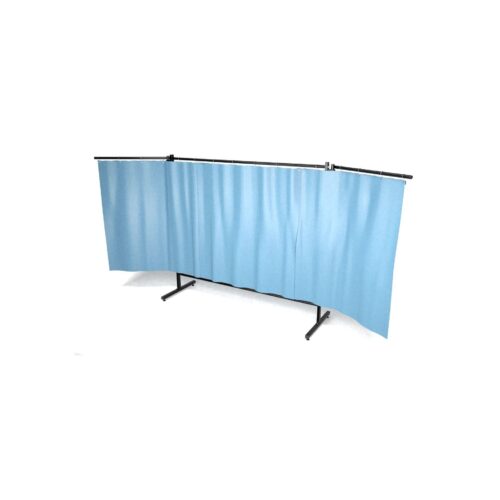 Parawan EASY 400 z ramionami 400 cm x 190 cm wyposażony w kurtynę kolor niebieski