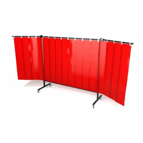 Parawan DEFENDER 400 z ramionami 402 cm x 200 cm wyposażony w lamele kolor czerwony