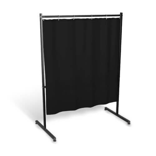 Parawan SOLID HD jednoczęściowy z kurtyną PVC wzmocnioną kol. czarny