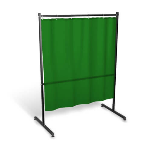 Parawan spawalniczy SOLID jednoczęściowy z kurtyną foliową kol. zielony