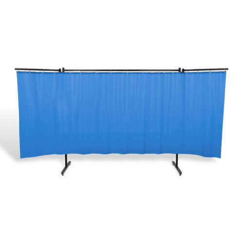 Parawan spawalniczy SOLID HD z ramionami z kurtyną PVC wzmocnioną kol. niebieski