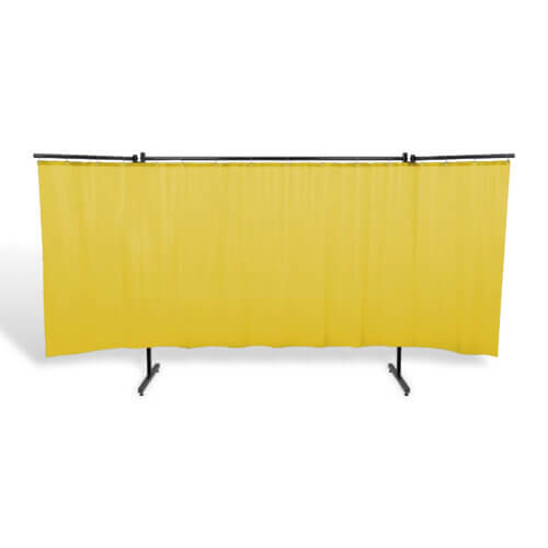 Parawan spawalniczy SOLID HD z ramionami z kurtyną PVC wzmocnioną kol. żółty