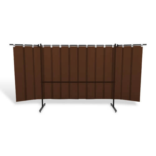 Parawan spawalniczy SOLID MAX z ramionami z lamelami kol. brązowy