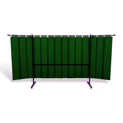 Parawan spawalniczy SOLID MAX z ramionami z lamelami kol. zielony