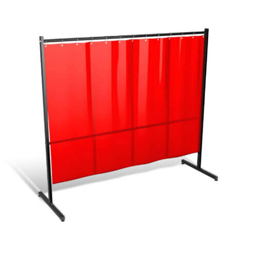 Parawan spawalniczy SOLID ULTRA z kurtynami lamelowymi kol. czerwony