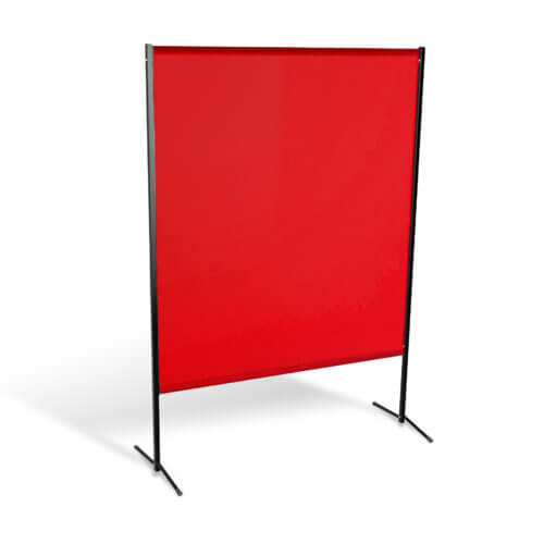 Parawan spawalniczy BASIC z kurtyną foliową kol. czerwony